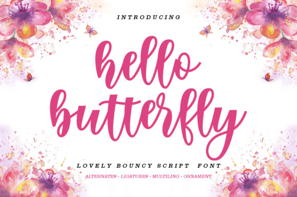 Hello Butterfly: A Delicate Script Font for Editorial Elegance